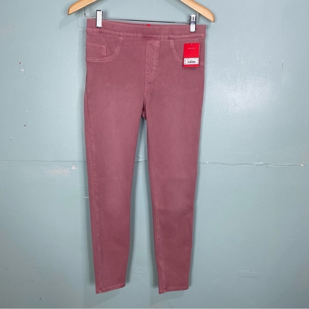 SPANX Ankle Jeanish Leggings Rose Blush Pink Purple Sz M 20018